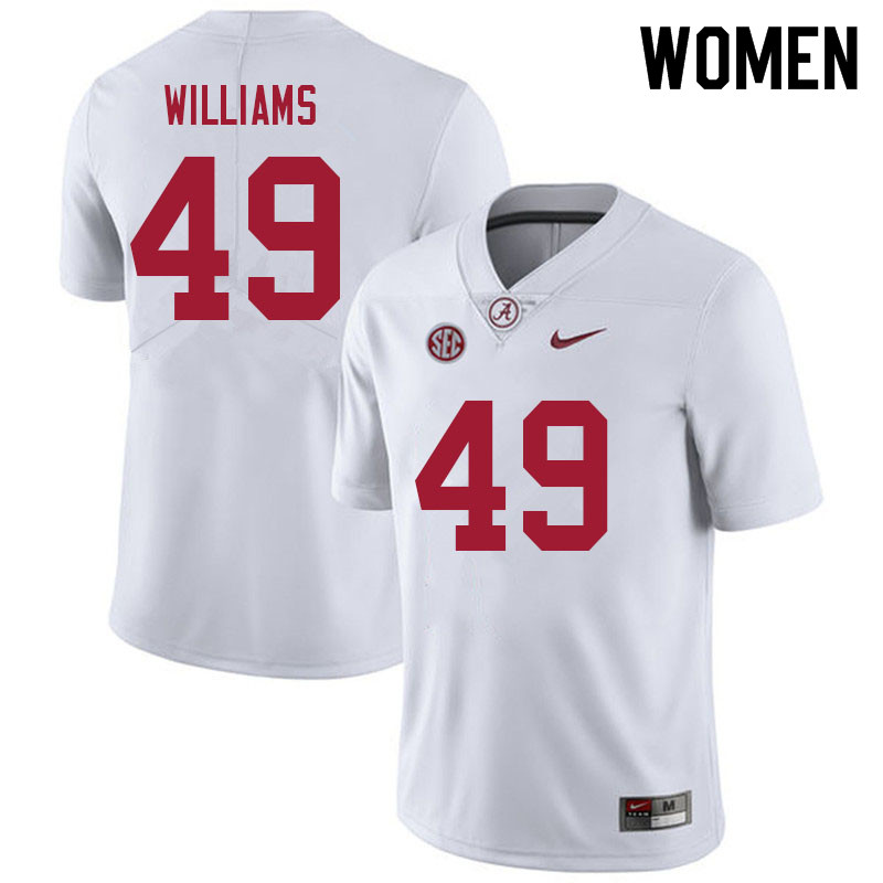 Alabama Crimson Tide Women's Kaine Williams #49 White NCAA Nike Authentic Stitched 2021 College Football Jersey KR16T53FV